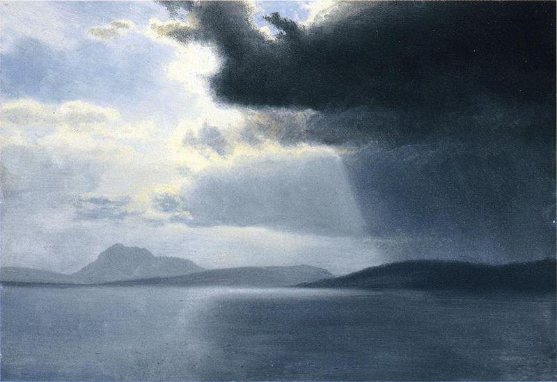 Albert Bierstadt Approaching Thunderstorm on the Hudson River oil painting image